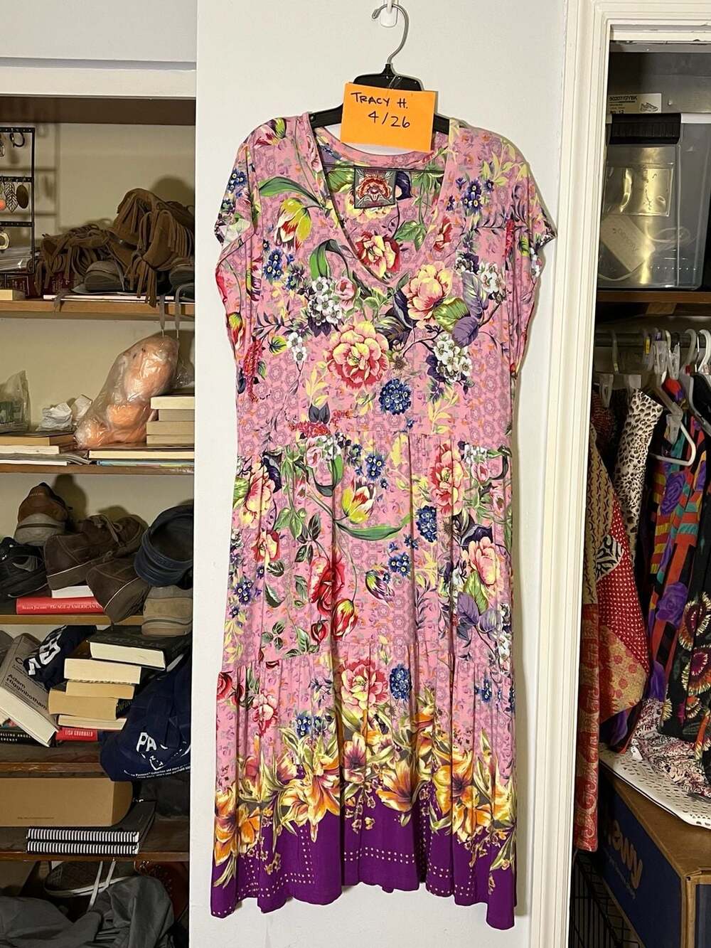 Johnny Was Floral Boho Midi Dress Size M